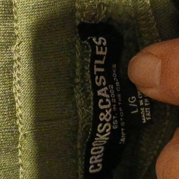 Crooks and Castles army green joggers - Picture 3 of 4